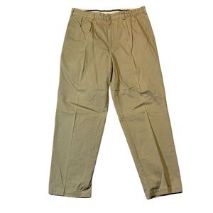 VINTAGE Polo Ralph Lauren mens 36x32 khaki tan pleated classic fit chino pants